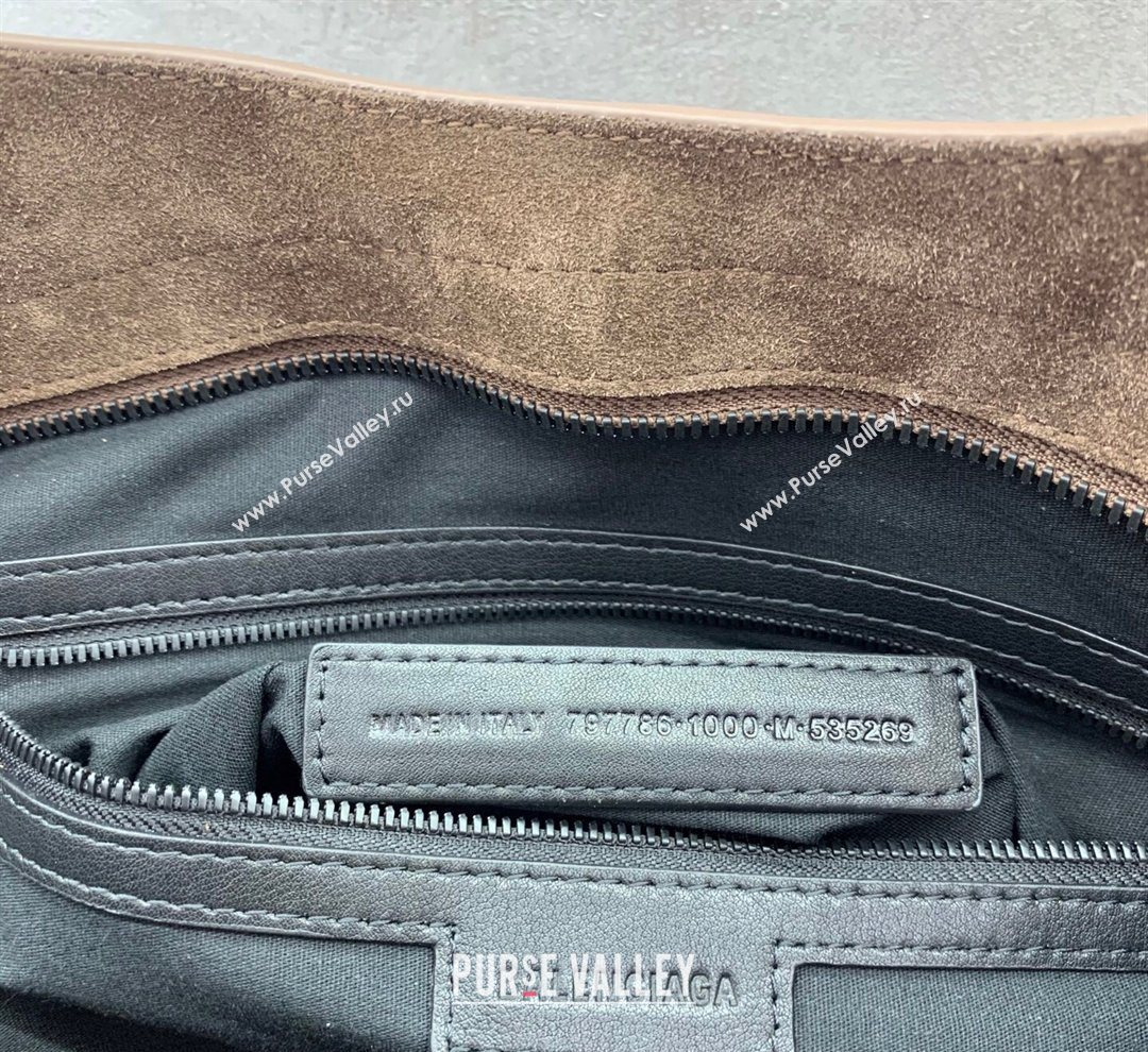 Balenciaga Le City Large Bag in Dark Coffee Suede 2025 0122 (JM-260122009)