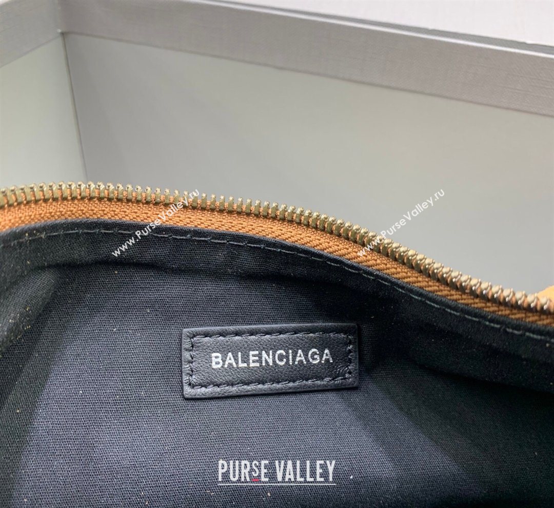 Balenciaga Le Cagole Shoulder Bag XS in light brown suede, brass hardware 2026 (JM-260122011)