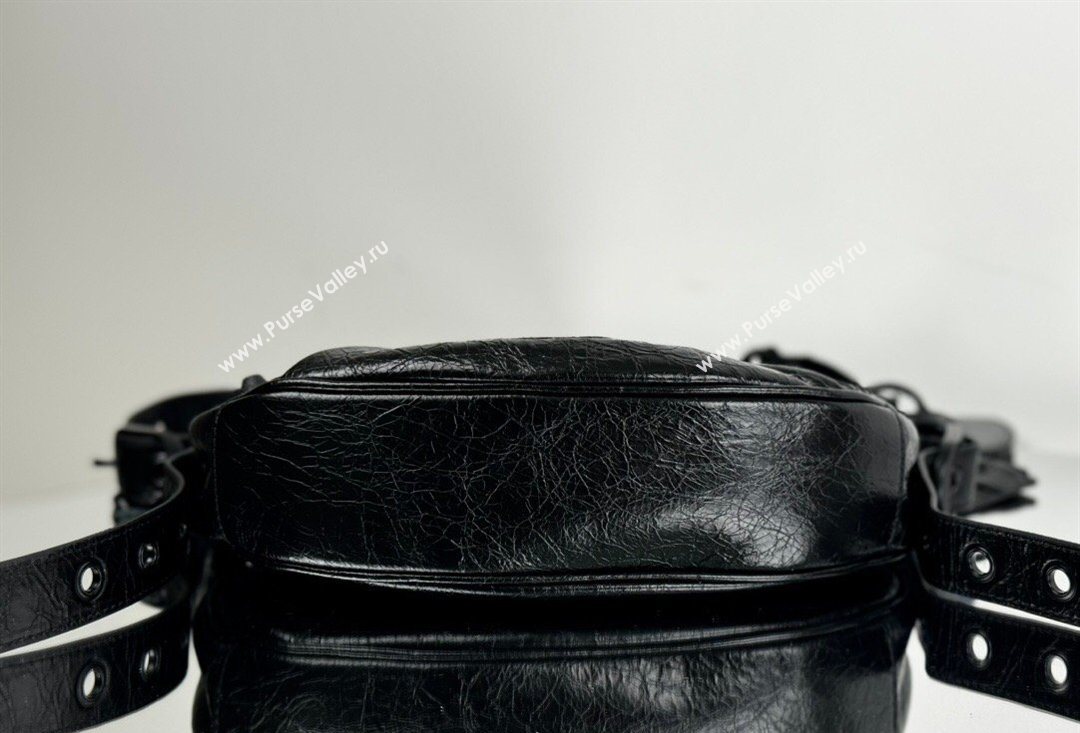 Balenciaga Le Cagole Shoulder Bag XS in Black Arena lambskin, black hardware 2026 BL701 (JM-260403013)