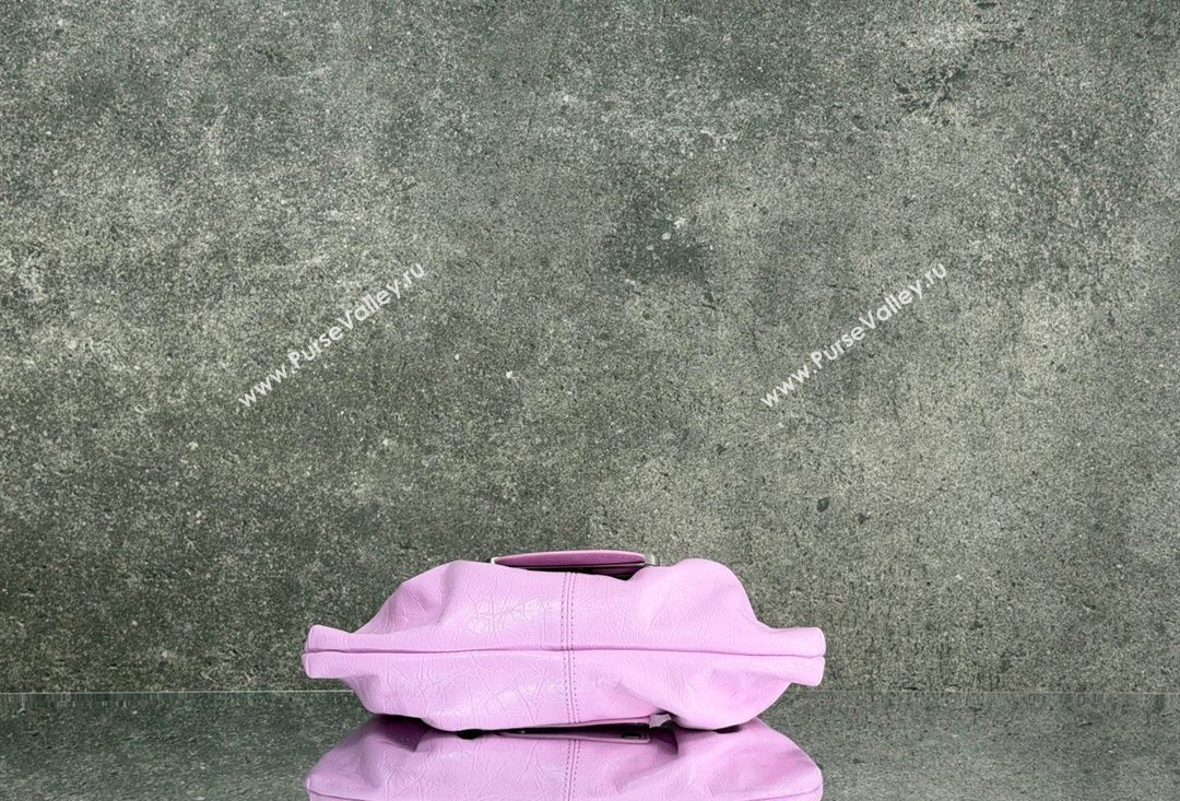 Balenciaga Pamela Shoulder Bag Small in Pink Arena lambskin, aged-silver hardware 2026 0113 (JM-260403025)