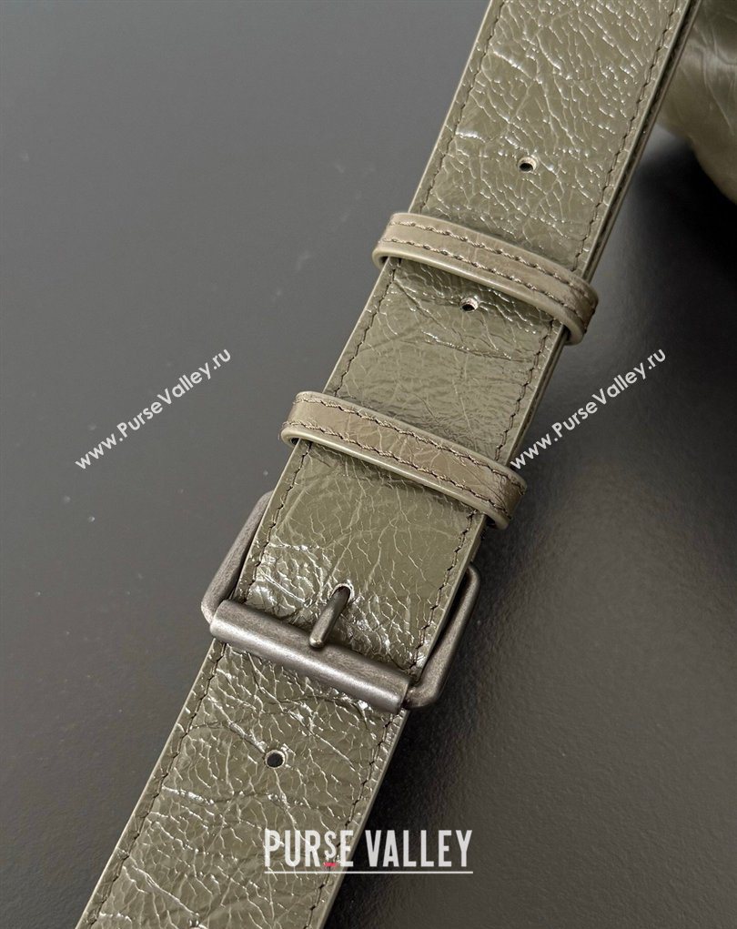 Balenciaga Le City Moto Small Shoulder Bag in Arena Storico Lambskin Khaki Green 2026 0905 (JM-260403029)