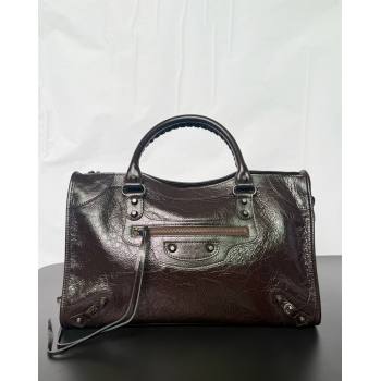 Balenciaga Le City Bag Medium in Espresso Arena lambskin, black hardware 2026 0503 (JM-260403035)
