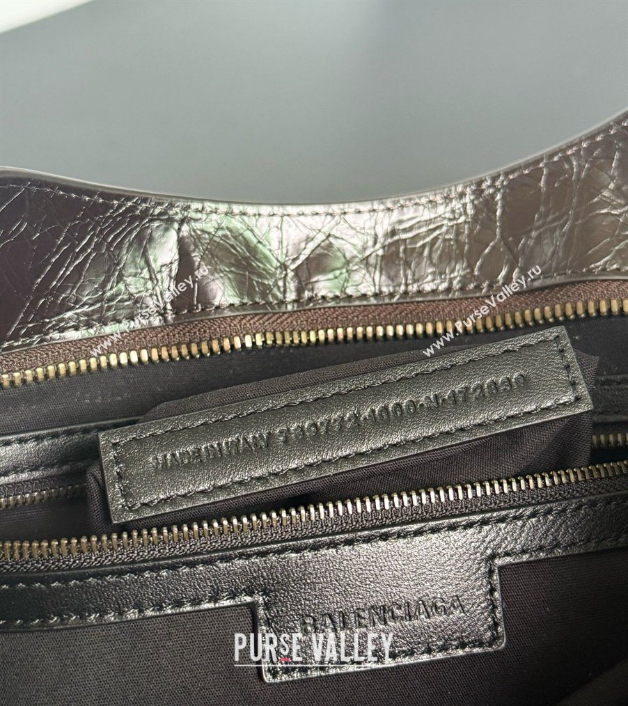 Balenciaga Le City Bag Medium in Espresso Arena lambskin, black hardware 2026 0503 (JM-260403035)