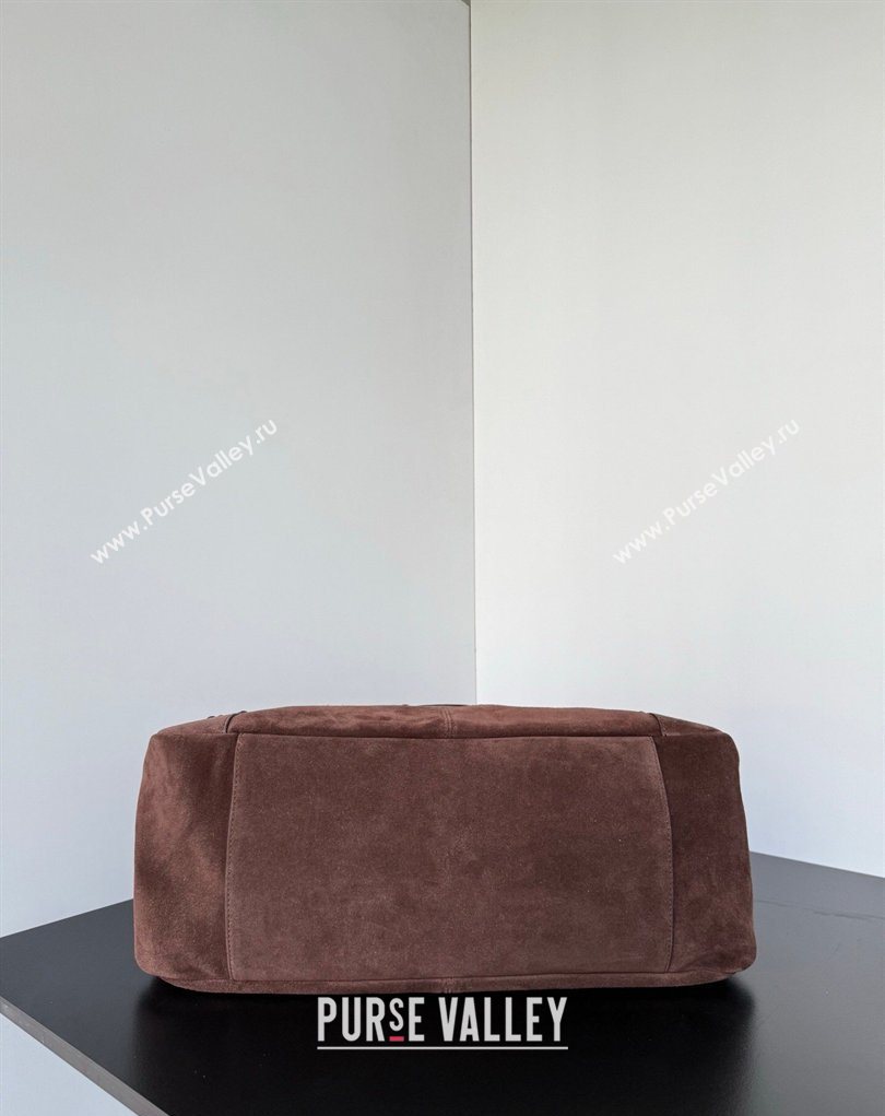 Balenciaga Le City Moto Medium Shoulder Bag in Suede Dark Brown 2026 0905 (JM-260403034)