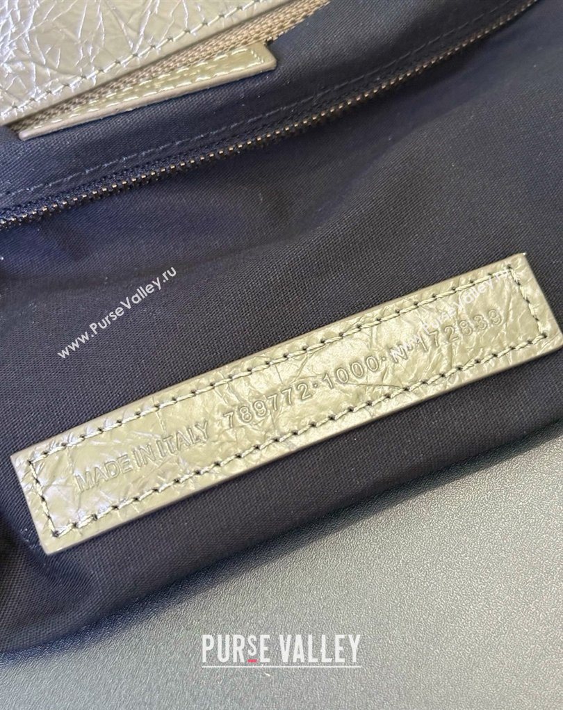 Balenciaga Le City Moto Medium Shoulder Bag in Arena Storico Lambskin Dusty Green 2026 0905 (JM-260403032)