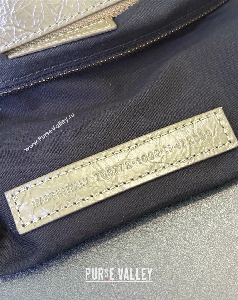 Balenciaga Le City Moto Small Shoulder Bag in Arena Storico Lambskin Dusty Green 2026 0905 (JM-260403031)