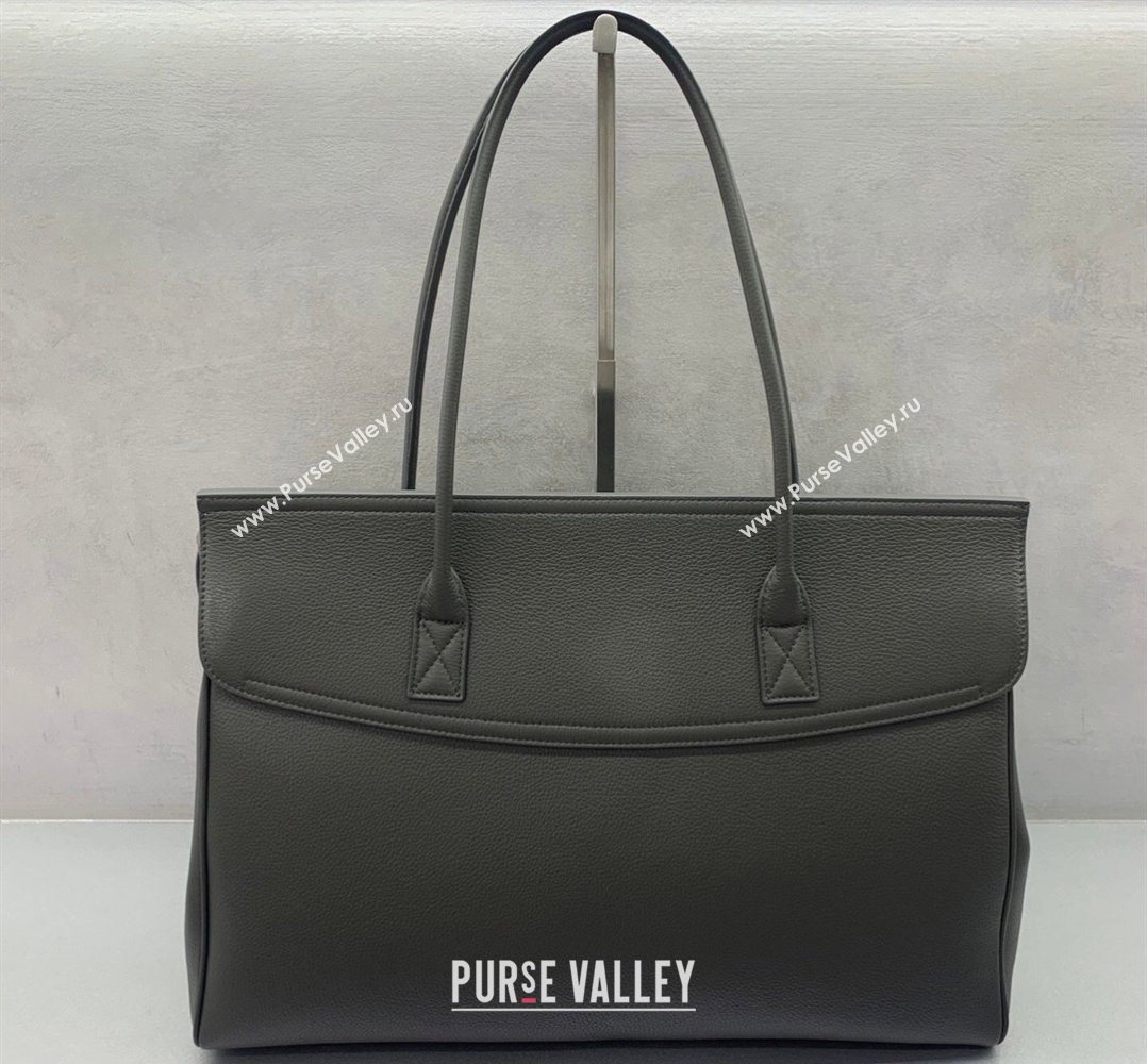 Balenciaga Carrie Carry All Bag in grey calfskin leather, aged-gold hardware 2026 (JM-260403040)