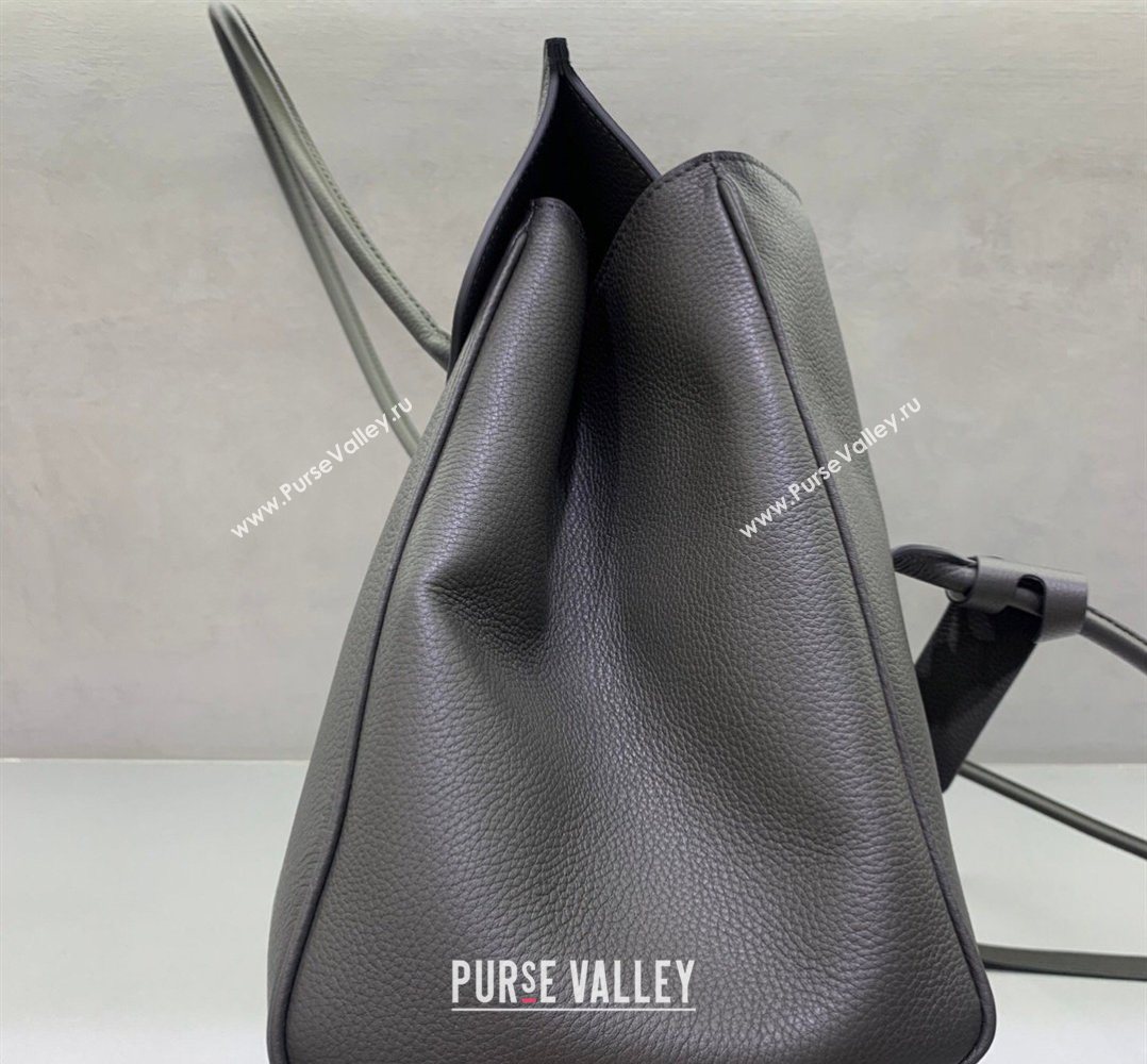 Balenciaga Carrie Carry All Bag in grey calfskin leather, aged-gold hardware 2026 (JM-260403040)