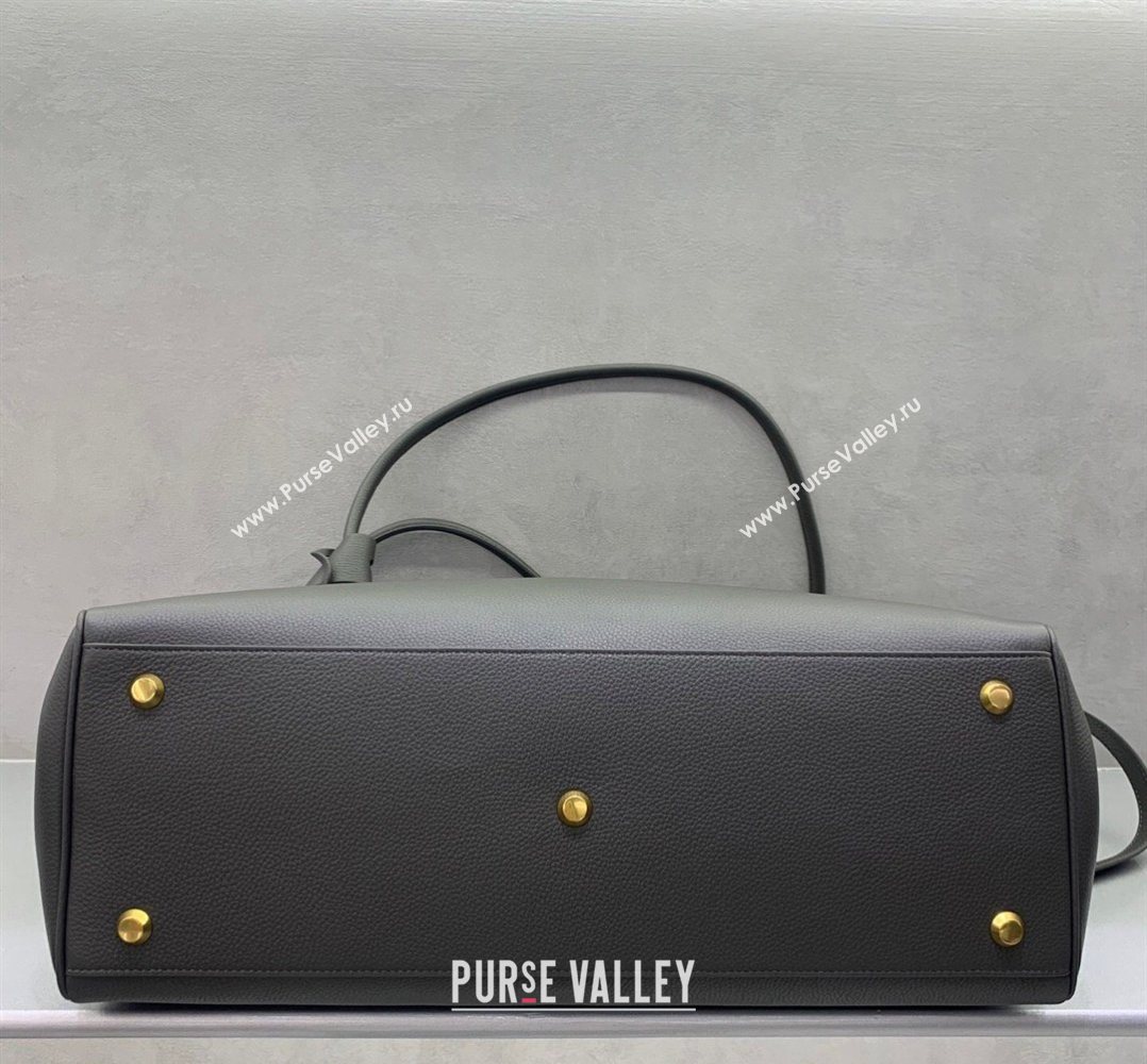 Balenciaga Carrie Carry All Bag in grey calfskin leather, aged-gold hardware 2026 (JM-260403040)