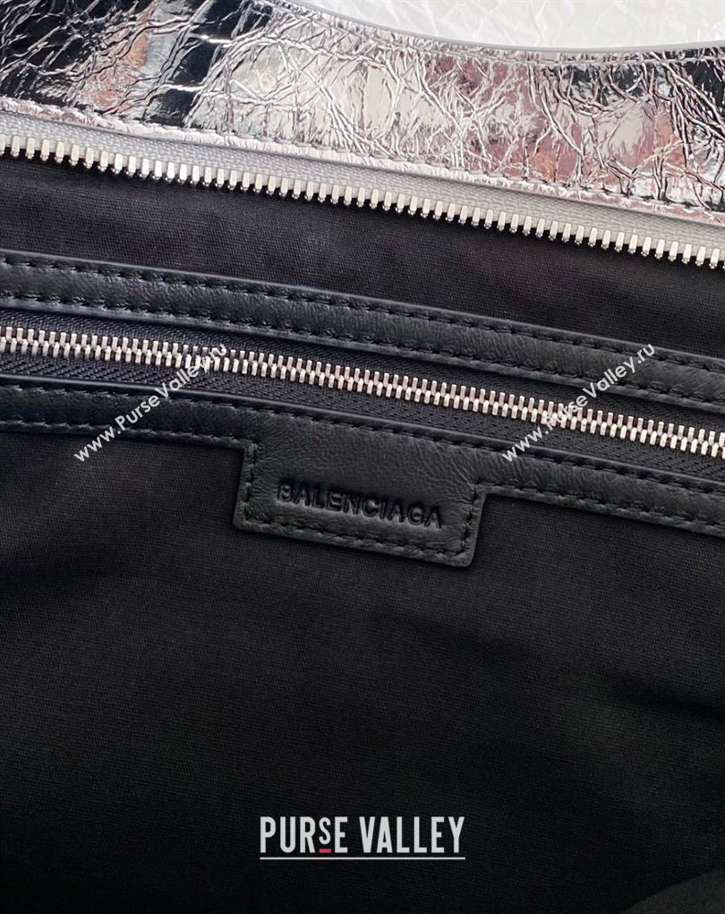 Balenciaga Le City Bag Medium in Arena lambskin Silver-Tone 2026 (BI-260403036)