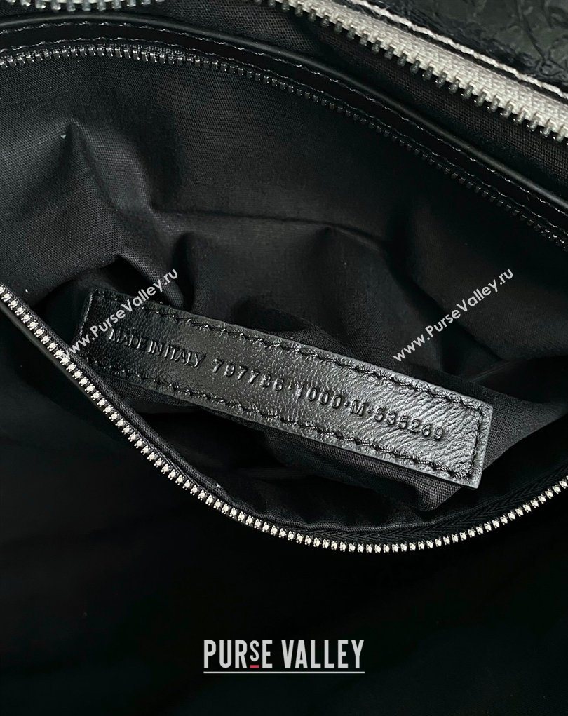 Balenciaga Le City Bag Medium in Arena lambskin Silver-Tone 2026 (BI-260403036)