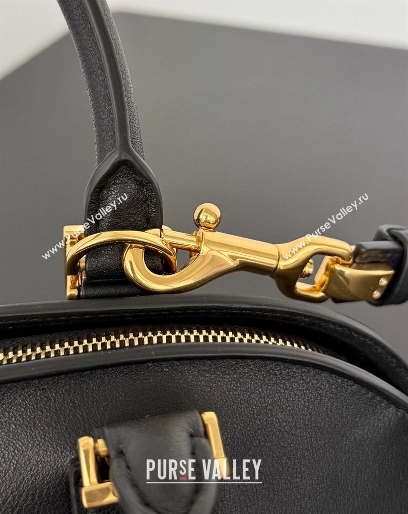 Balenciaga Bolero Bowling Bag Mini in Black Smooth calfskin leather, aged-gold hardware 2026 71245 (JM-260403005)