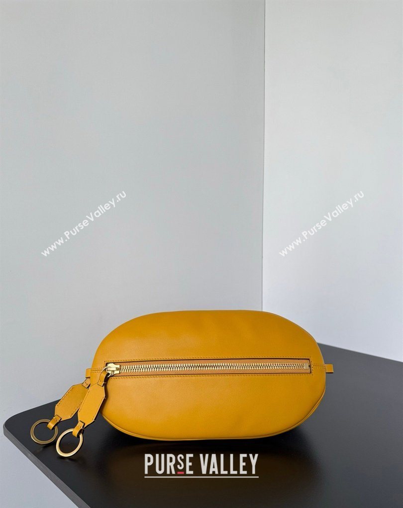 Balenciaga Bolero Bowling Bag Mini in Curry Yellow Smooth calfskin leather, aged-gold hardware 2026 71245 (JM-260403006)