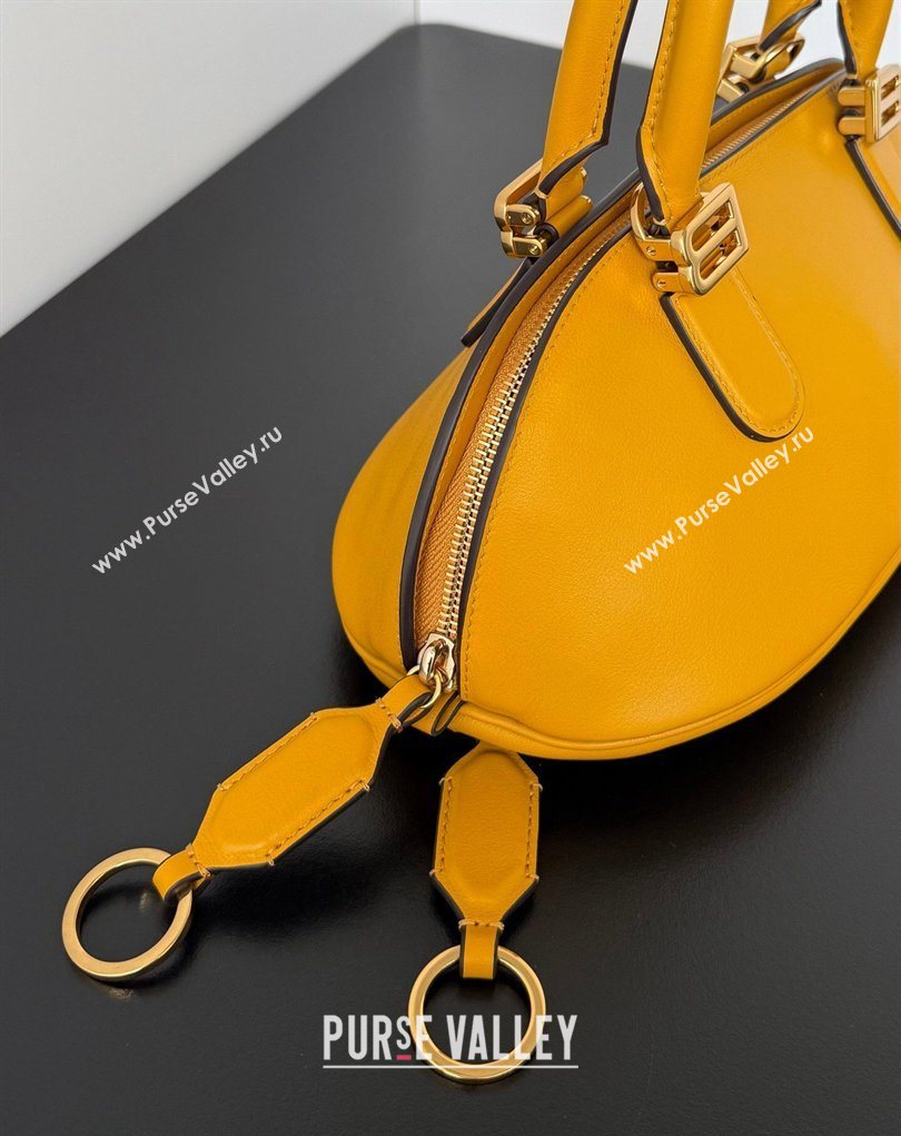 Balenciaga Bolero Bowling Bag Mini in Curry Yellow Smooth calfskin leather, aged-gold hardware 2026 71245 (JM-260403006)