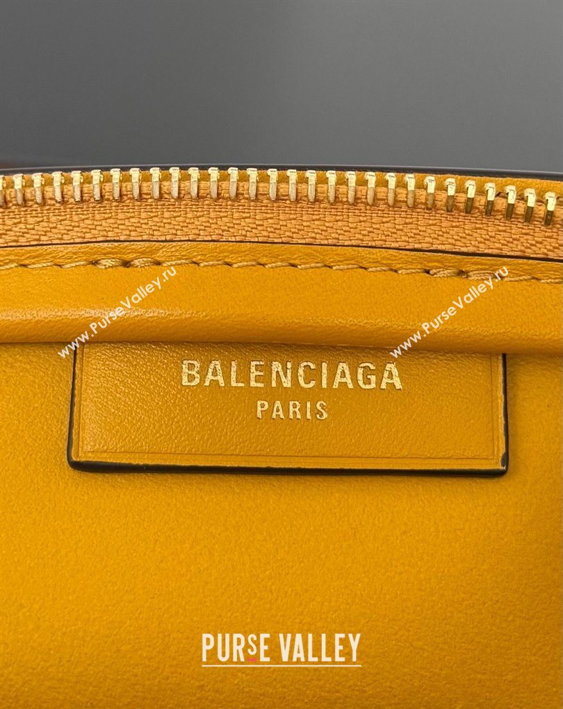 Balenciaga Bolero Bowling Bag Mini in Curry Yellow Smooth calfskin leather, aged-gold hardware 2026 71245 (JM-260403006)