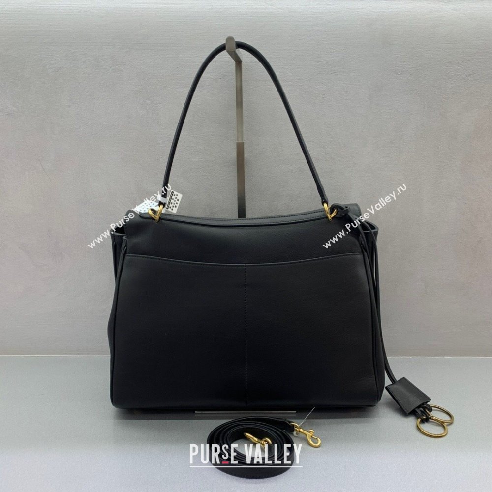 Balenciaga Rodeo Medium Handbag in black smooth calfskin, aged-gold hardware 2024 78972 (JM-240419052)