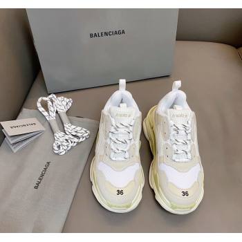 Balenciaga Triple S Trainers Sneakers in Leather and Mesh White 2 2024-21 (KL-240223079)