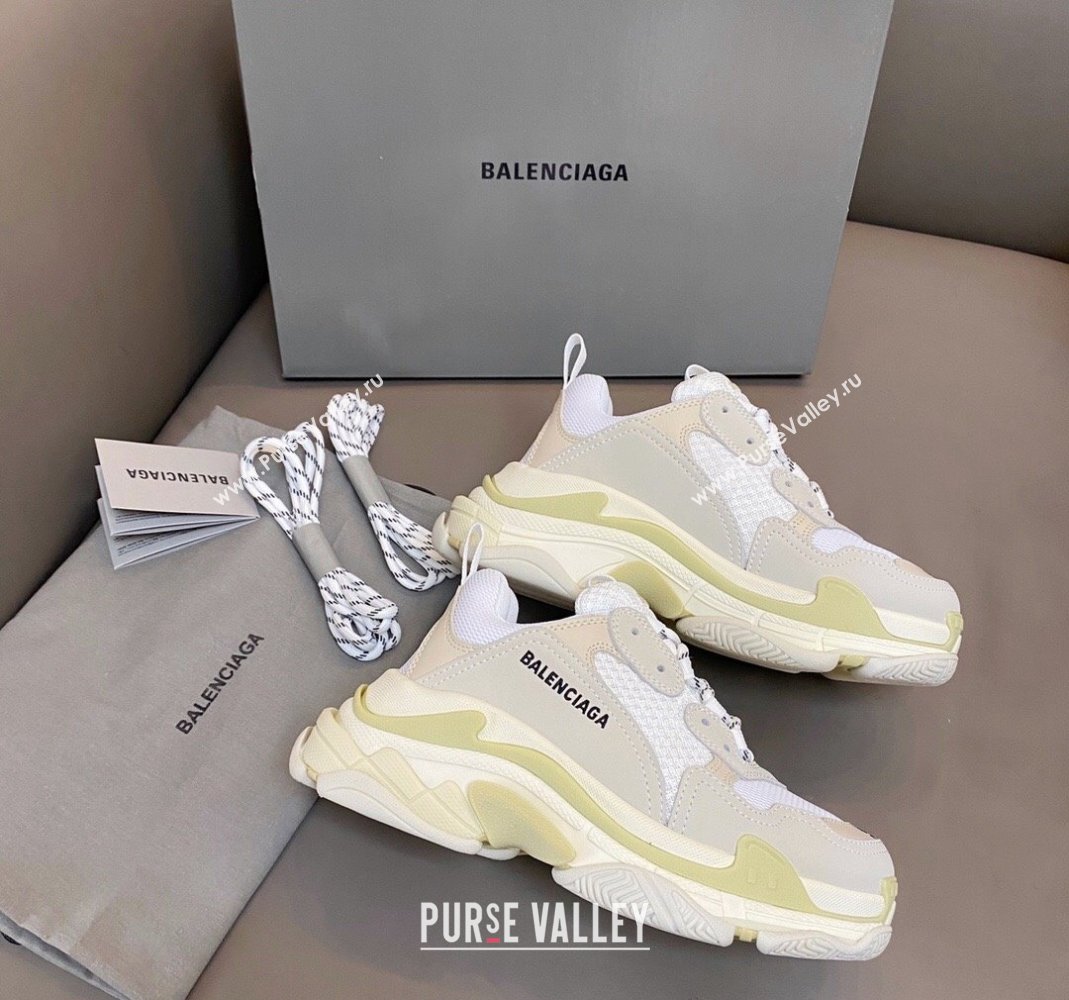 Balenciaga Triple S Trainers Sneakers in Leather and Mesh White 2 2024-21 (KL-240223079)