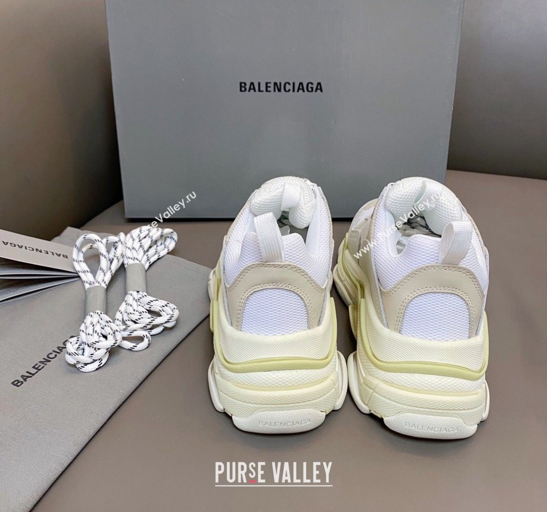 Balenciaga Triple S Trainers Sneakers in Leather and Mesh White 2 2024-21 (KL-240223079)