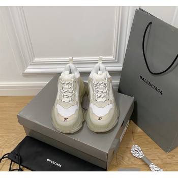 Balenciaga Triple S Clear Sole Trainers Sneakers in Leather and Mesh White 2 2024 (KL-240223022)