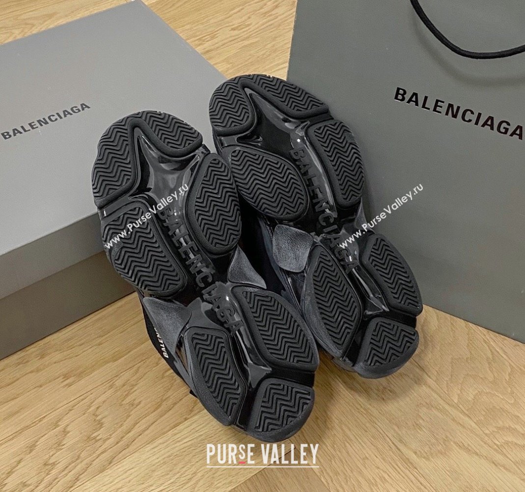 Balenciaga Triple S Clear Sole Trainers Sneakers in Leather and Mesh Black 2 2024 (KL-240223023)