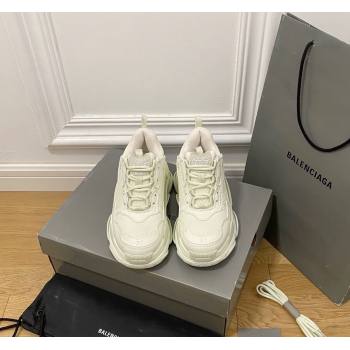 Balenciaga Triple S Trainers Sneakers in Leather and Mesh Luminous/White 2024-22 (KL-240223035)