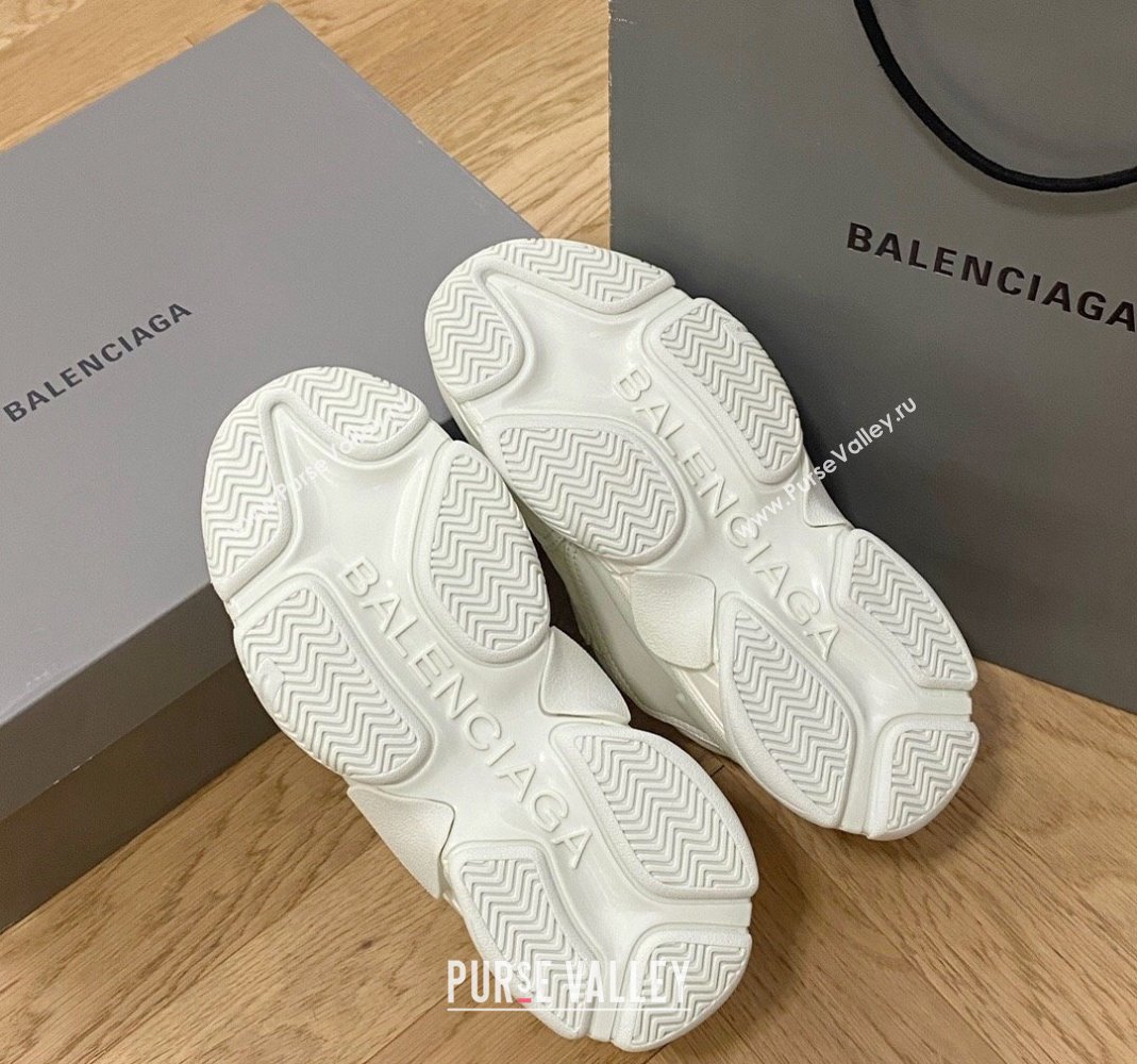 Balenciaga Triple S Trainers Sneakers in Leather and Mesh Luminous/White 2024-22 (KL-240223035)