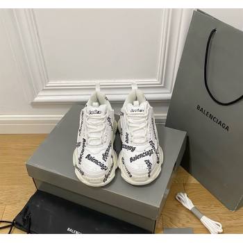 Balenciaga Triple S Trainers Sneakers in Calf Leather Signature/White 2024-22 (KL-240223036)