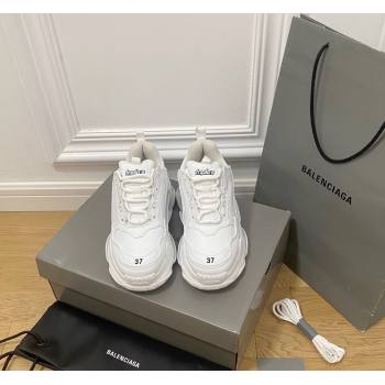 Balenciaga Triple S Trainers Sneakers in Calf Leather White 2 2024-22 (KL-240223042)