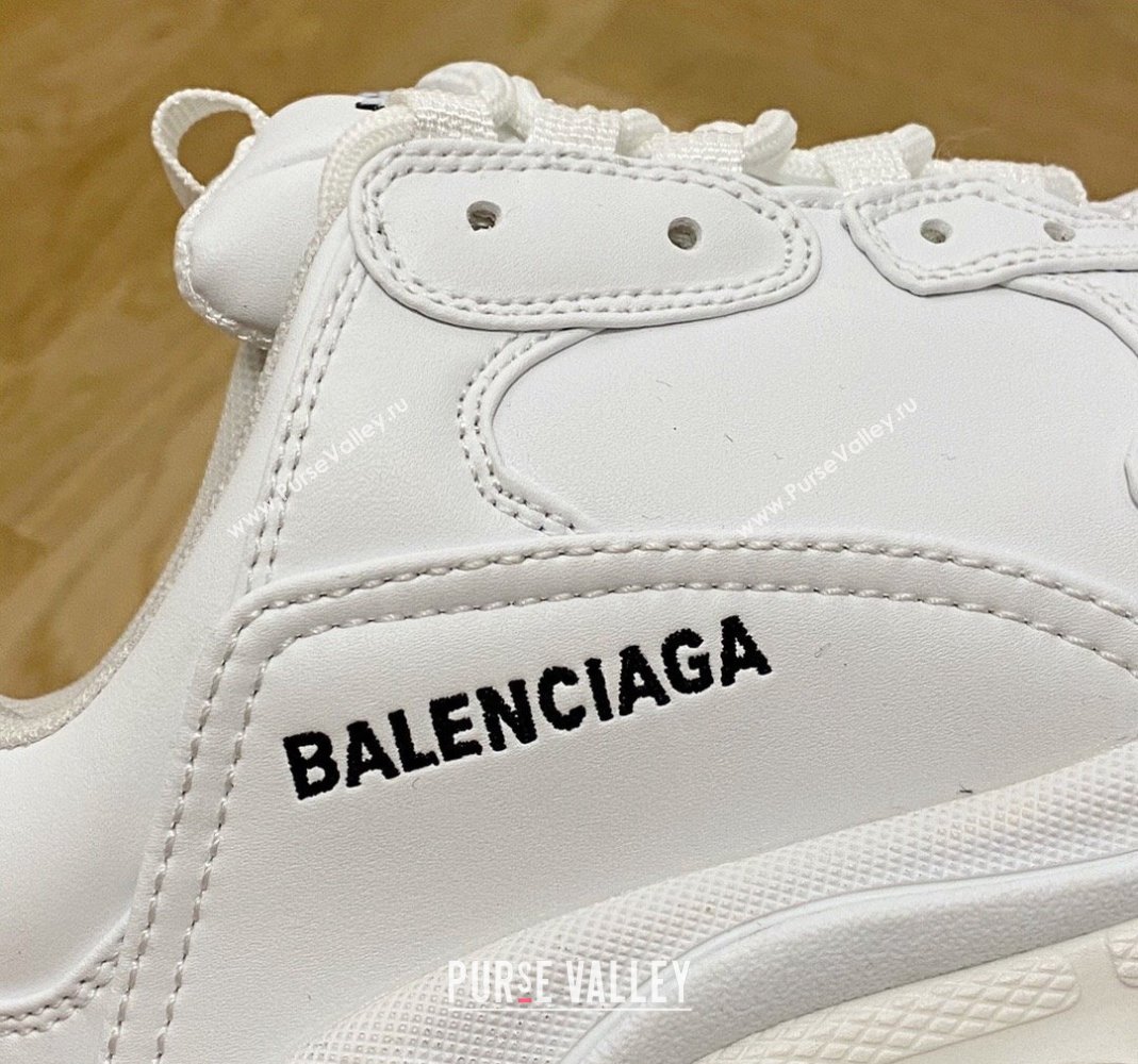 Balenciaga Triple S Trainers Sneakers in Calf Leather White 2 2024-22 (KL-240223042)