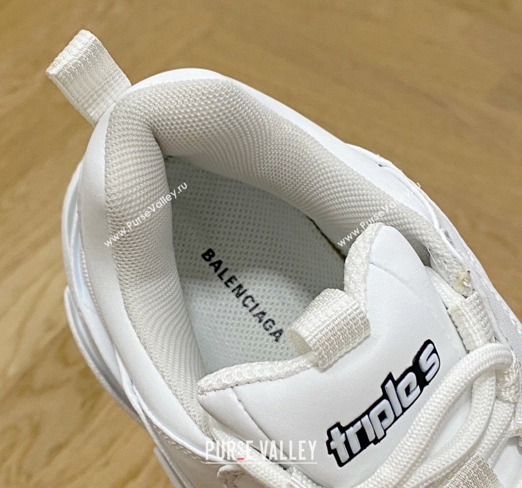 Balenciaga Triple S Trainers Sneakers in Calf Leather White 2 2024-22 (KL-240223042)