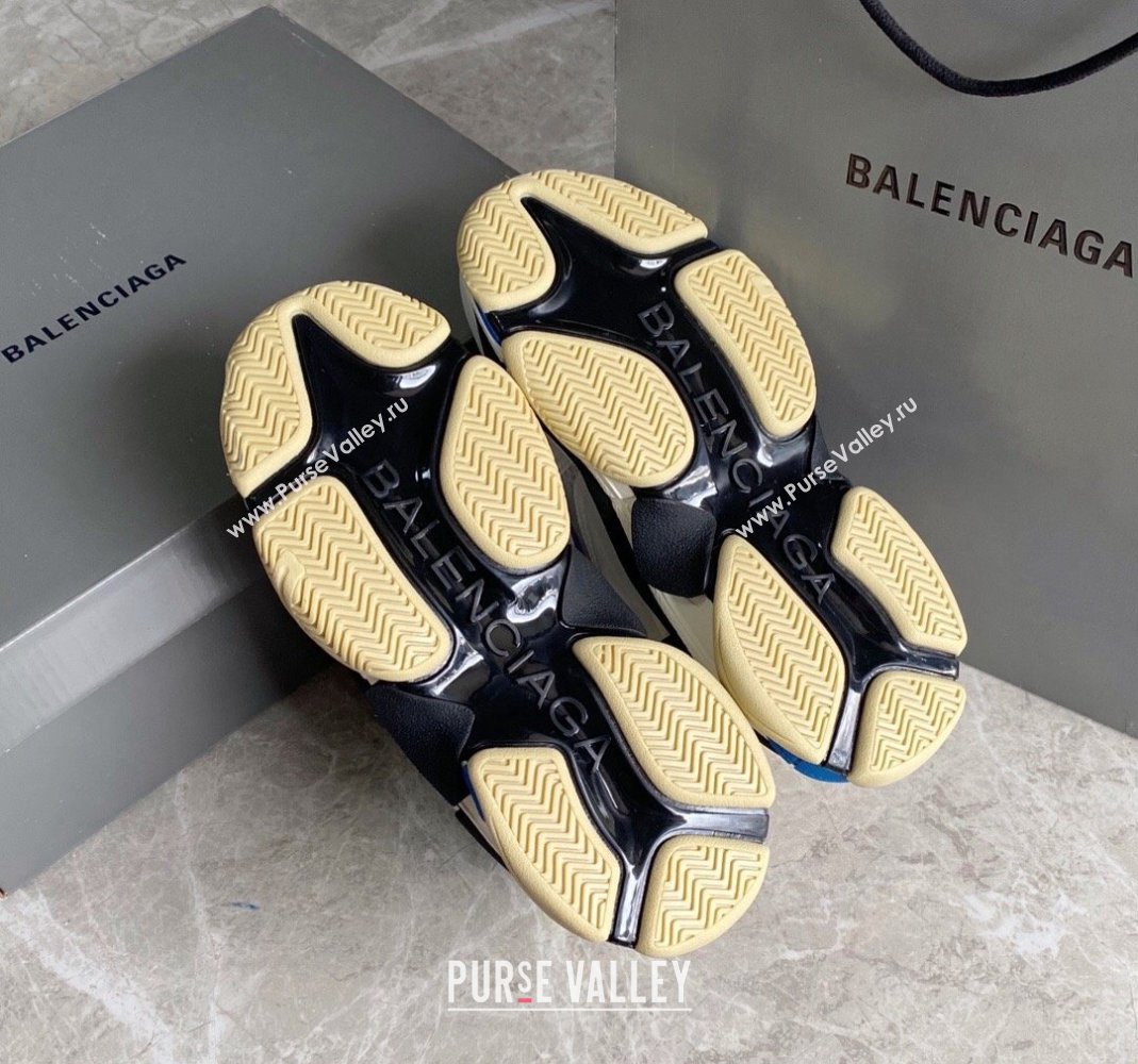 Balenciaga Triple S Trainers Sneakers in Leather and Mesh Yellow/Pink 2024-21 (KL-240223046)