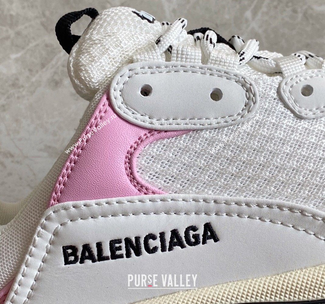 Balenciaga Triple S Trainers Sneakers in Leather and Mesh White/Pink 2024-21 (KL-240223047)