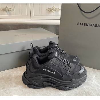 Balenciaga Triple S Trainers Sneakers in Leather and Mesh Black 2 2024-21 (KL-240223055)