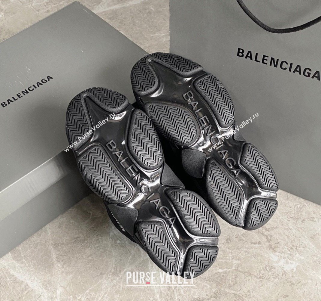 Balenciaga Triple S Trainers Sneakers in Leather and Mesh Black 2 2024-21 (KL-240223055)