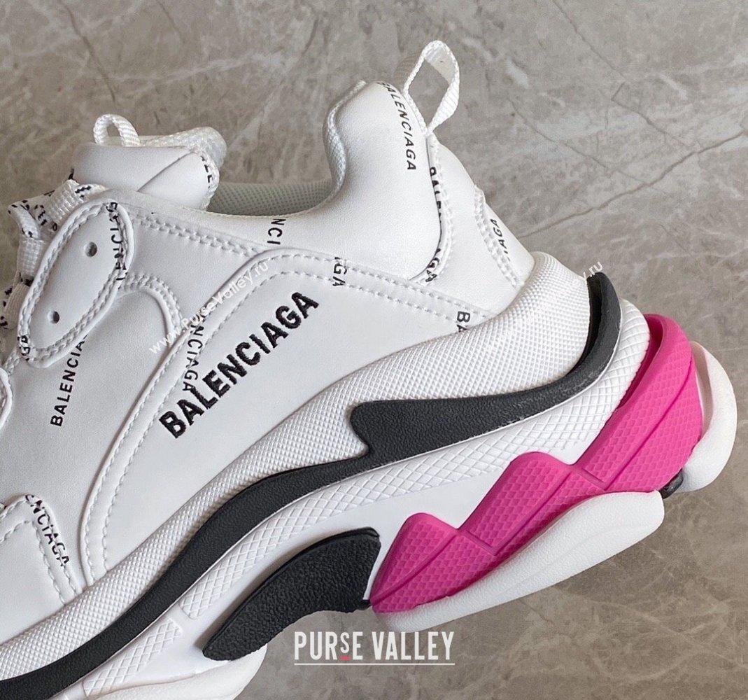 Balenciaga Triple S Trainers Sneakers in Calf Leather Signature/White 2024-21 (KL-240223062)