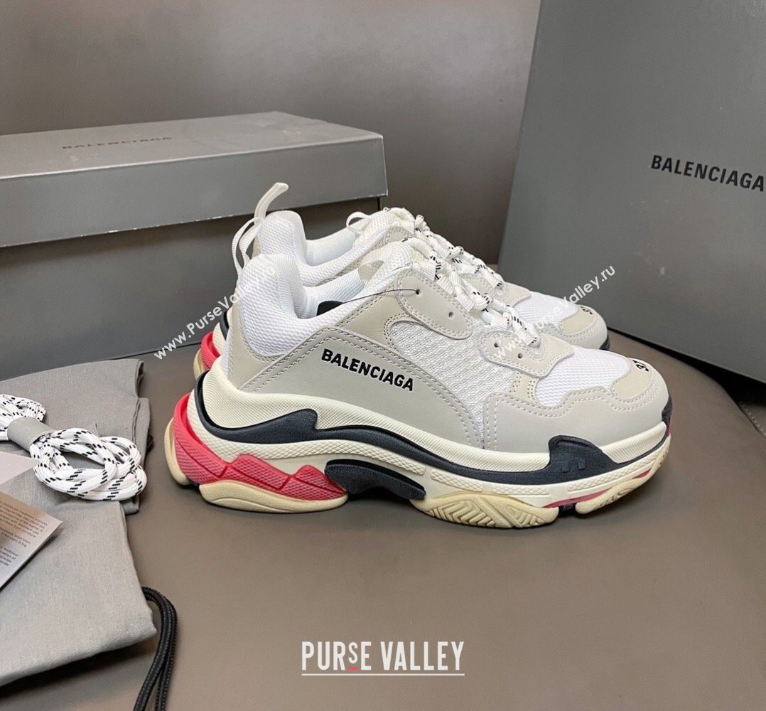 Balenciaga Triple S Trainers Sneakers in Leather and Mesh Black/Red 2024-21 (KL-240223071)