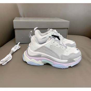 Balenciaga Triple S Trainers Sneakers in Leather and Mesh Macaron 2024-21 (KL-240223073)