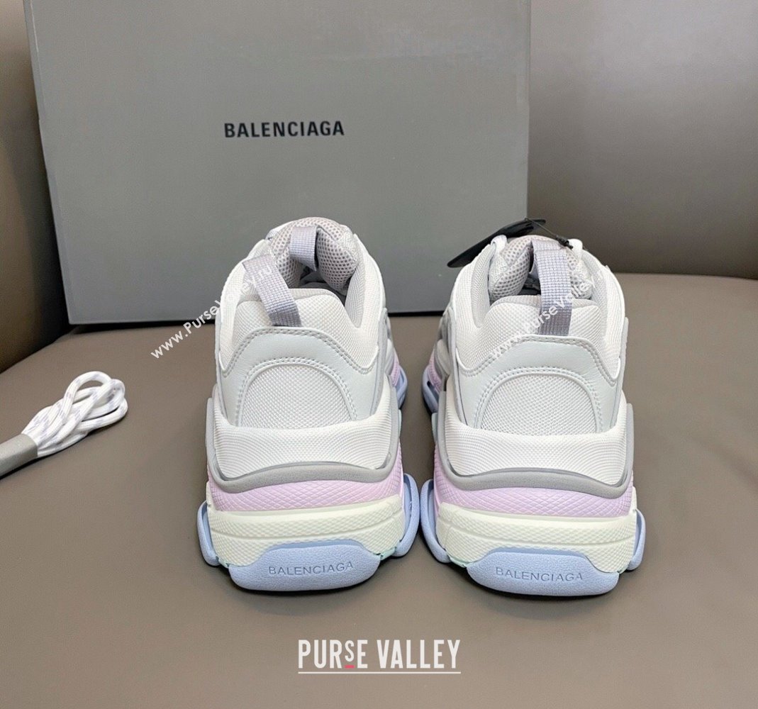 Balenciaga Triple S Trainers Sneakers in Leather and Mesh Macaron 2024-21 (KL-240223073)