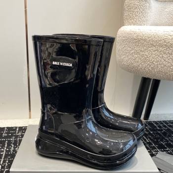 Balenciaga Patent Rubber Rain Boots Black 2024 0321 (KL-240321126)