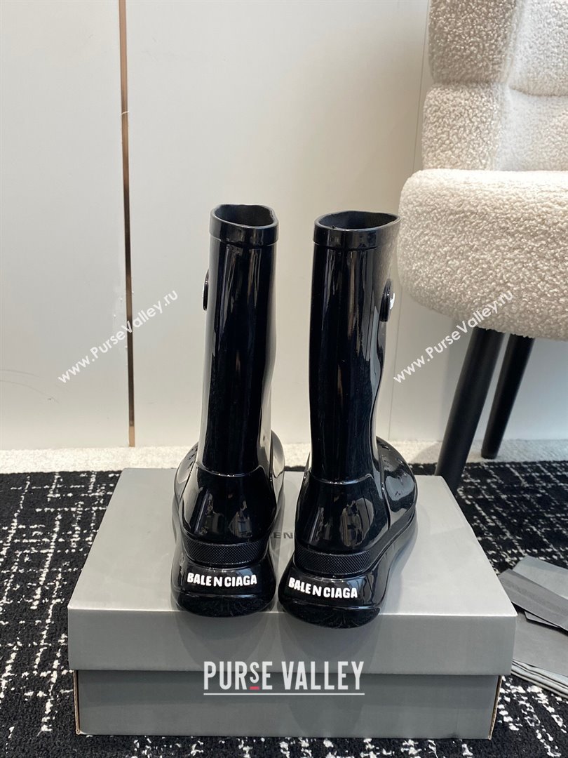 Balenciaga Patent Rubber Rain Boots Black 2024 0321 (KL-240321126)