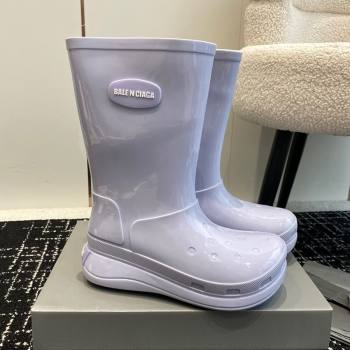 Balenciaga Patent Rubber Rain Boots Light Purple 2024 0321 (KL-240321127)