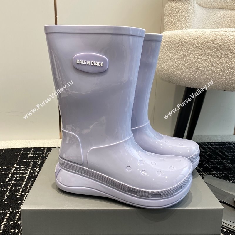 Balenciaga Patent Rubber Rain Boots Light Purple 2024 0321 (KL-240321127)