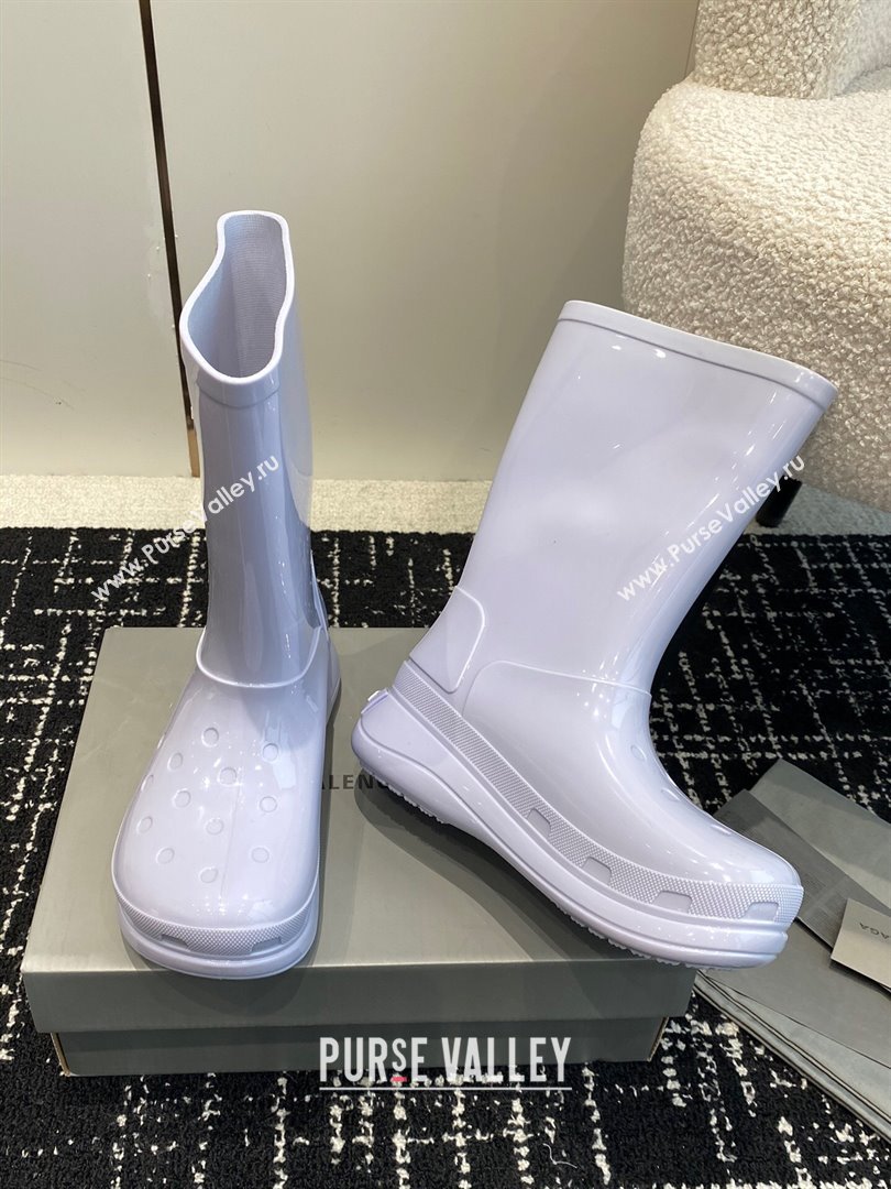 Balenciaga Patent Rubber Rain Boots Light Purple 2024 0321 (KL-240321127)