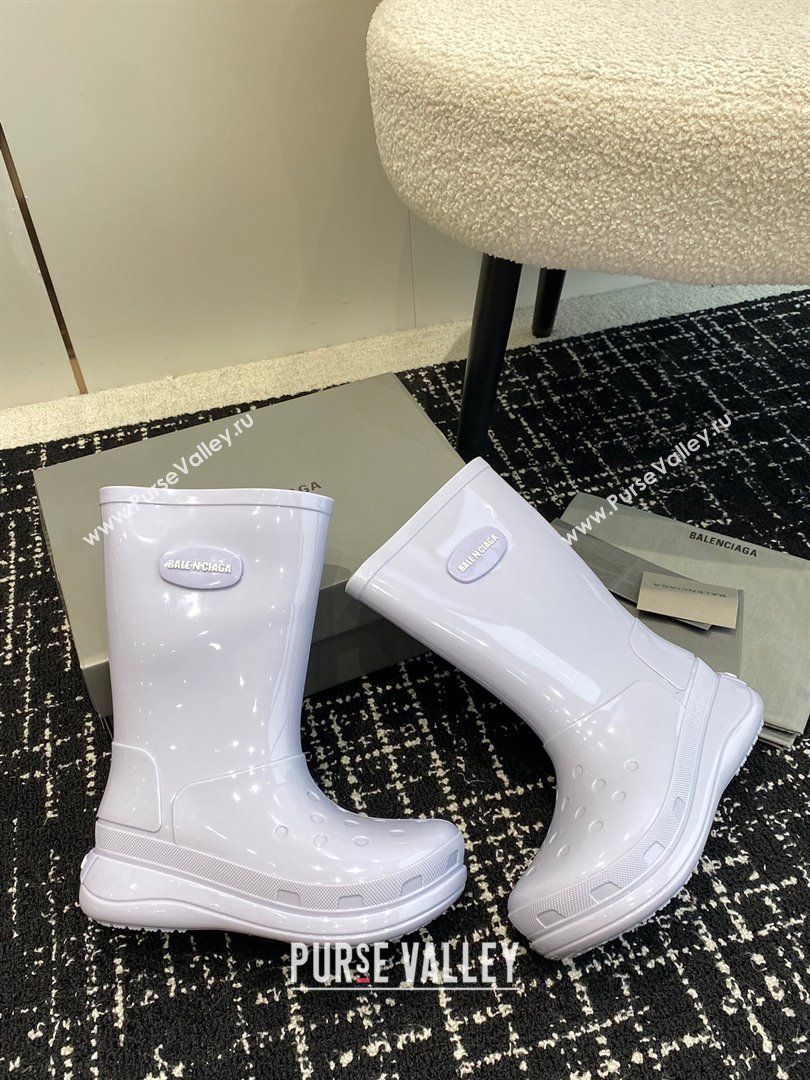 Balenciaga Patent Rubber Rain Boots Light Purple 2024 0321 (KL-240321127)