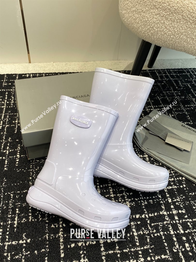 Balenciaga Patent Rubber Rain Boots Light Purple 2024 0321 (KL-240321127)