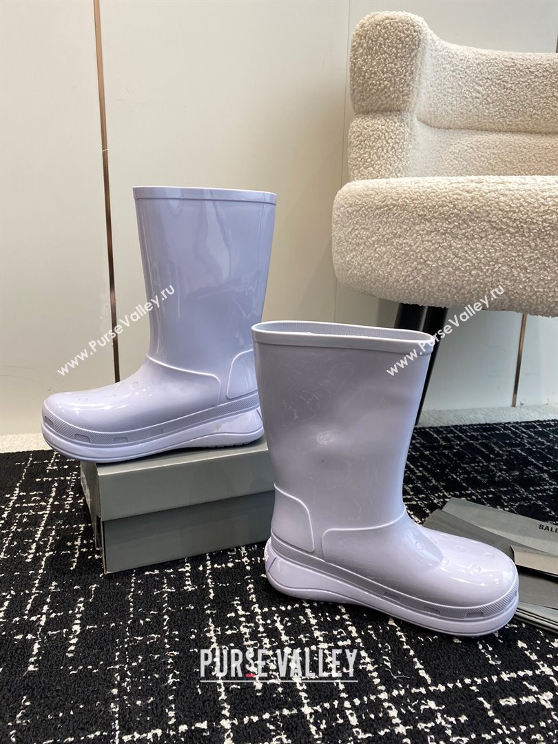 Balenciaga Patent Rubber Rain Boots Light Purple 2024 0321 (KL-240321127)