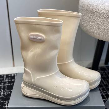 Balenciaga Patent Rubber Rain Boots White 2024 0321 (KL-240321129)