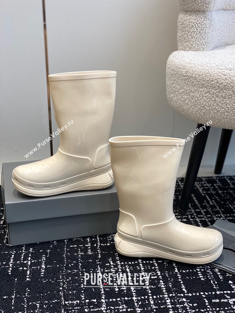 Balenciaga Patent Rubber Rain Boots White 2024 0321 (KL-240321129)