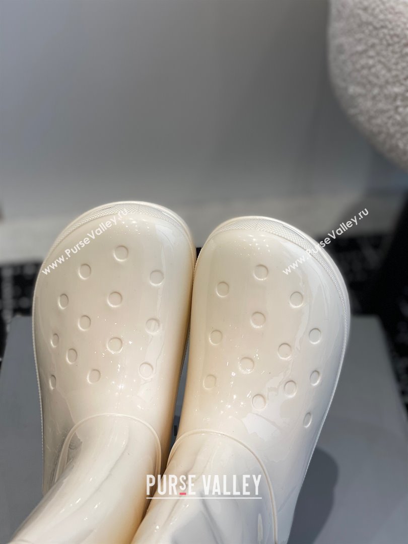 Balenciaga Patent Rubber Rain Boots White 2024 0321 (KL-240321129)